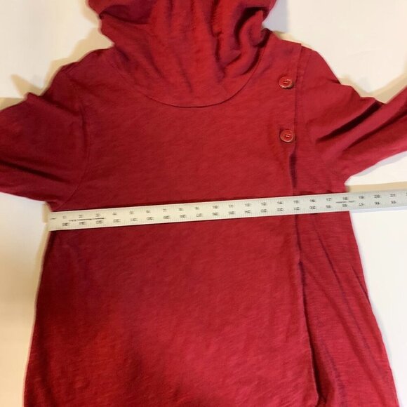 Habitat Women's Asymmetrical Button Cowl Neck Cotton‎ Long Sleeve Tunic Size M - Picture 10 of 12